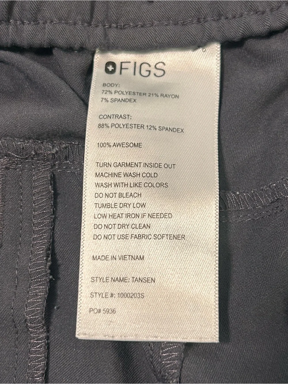 Figs Men’s XXL Short Tansen Jogger Scrub Pants Charcoal Grey